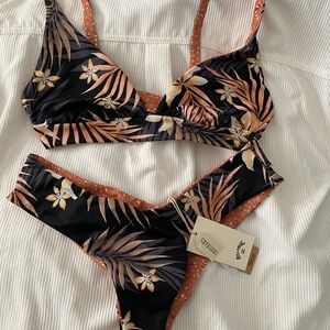 Billabong Women's Tropical Bikini - Black and Tan